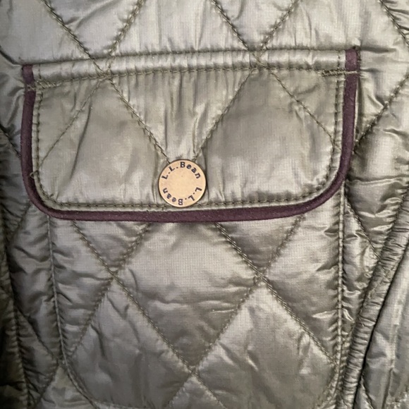 COPY - woman’s llbean winter/fall jacket -  green with brown lining - me… - Picture 4 of 6